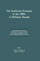The Southwest Economy in the 1990's A Different Decade cover