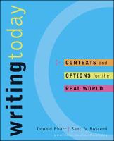 Writing Today Contexts and Options for the Real World cover
