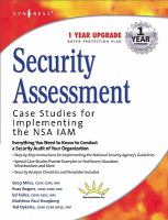 Security Assessment- Case Studies for Implementing the NSA IAM cover
