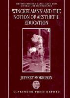 Winckelmann and the Notion of Aesthetic Education cover