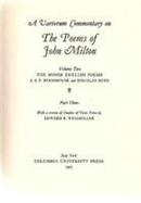 Variorum Commentary on the Poems of John Milton The Minor English Poems, Part 3 (volume2) cover