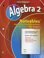 Algebra 2 Noteables Interactive Study Notebook With Foldables cover