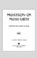 Meditations on Middle Earth cover