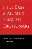 NTC's Easy Spanish & English Dictionary cover