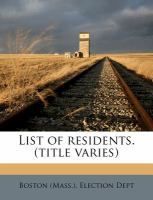 List of Residents cover
