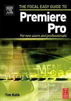 Focal Easy Guide to Premiere Pro- For New Users and Professionals cover
