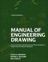 Manual of Engineering Drawing : Technical Product Specification and Documentation to British and International Standards cover