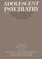 Adolescent Psychiatry Developmental and Clinical Studies (volume16) cover