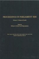Proceedings in Parliament, 1626 House of Lords (volume1) cover