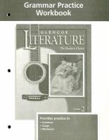 Glencoe Literature, Grade 7, Grammar Practice Workbook cover