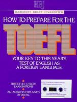 How to Prepare for the TOEFL: Your Key to This Year's Test of English as a Foreign Language cover