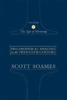 Philosophical Analysis in the Twentieth Century The Age of Meaning (Volume 2) cover
