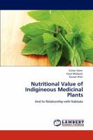 Nutritional Value of Indigineous Medicinal Plants cover