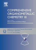 Comprehensive Organometallic Chemistry III Applications III - Materials, Industrial and Biological (volume12) cover