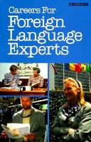 Careers for Foreign Language Experts cover