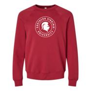 Southern Virginia University Bella Canvas Unisex Sponge Fleece Raglan Crewneck Sweatshirt [S - CARDINAL TRIBLEND - FULL FRONT Logo] cover