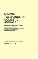 Mineral Tolerance of Domestic Animals cover