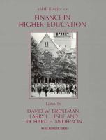 Ashe Reader on Finance in Higher Education cover