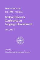 Proceedings of the 19th Annual Boston University Conference on Language Development cover