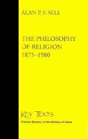 The Philosophy of Religion: 1875-1980 cover