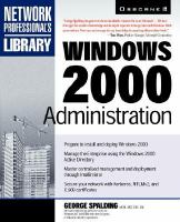 Windows 2000 Administration cover