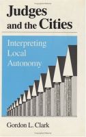 Judges and the Cities Interpreting Local Autonomy cover