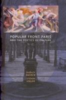 Popular Front Paris And The Poetics Of Culture cover