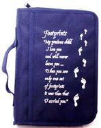 The Embroidery Collection Bible Cover: Footprints, Canvas, Large cover