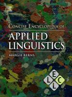 Concise Encyclopedia of Applied Linguistics cover