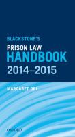 Blackstone's Prison Law Handbook 2014-2015 cover
