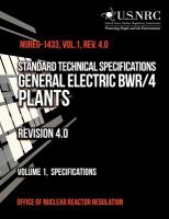 Standard Technical Specifications: General Electric BWR/4 Plants cover