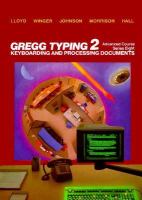 Gregg Typing: Series Eight: Keyboarding and Processing Documents cover