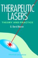 Therapeutic Lasers Theory and Practice cover