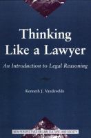Thinking Like a Lawyer: An Introduction to Legal Reasoning cover