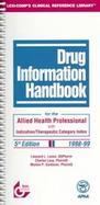Drug Information Handbook for the Allied Health Professional: With Indication/Therapeutic Category Index, 1998-99 cover