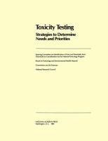 Toxicity Testing Strategies to Determine Needs and Priorities cover