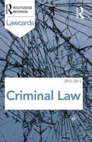 Criminal Lawcards 2012-2013 cover