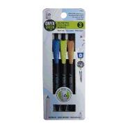 Onyx and Green 3-Pack Retractable Ballpoint Pens - Med- Black cover