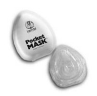 Laerdal Pocket Mask in Hard Yellow Case with Gloves and Wipe cover
