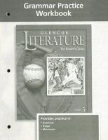 Glencoe Literature Grade 8 Grammar Practice cover