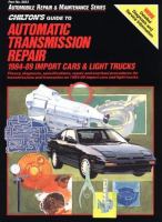 Guide to Automatic Transmissions, 1984-89 (Import Cars and Trucks) cover