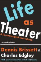 Life As Theater A Dramaturgical Sourcebook cover