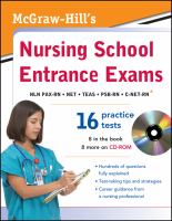 McGraw-Hill's Nursing School Entrance Exams with CD-ROM cover