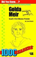 Golda Meir Israel's First Woman Premier cover