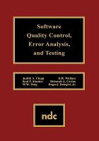 Software Quality Control, Error Analysis, and Testing cover
