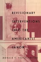 Revisionary Interventions into the Americanist Canon cover