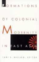 Formations of Colonial Modernity in East Asia cover