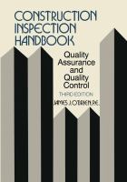 Construction Inspection Handbook : Quality Assurance/Quality Control cover