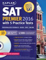 Kaplan NEW SAT Strategies, Practice, and Personalized Feedback with 5 Practice T : Book + Online + DVD + Mobile cover