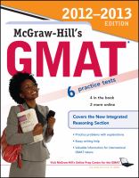 McGraw-Hill's GMAT, 2012-2013 Edition cover